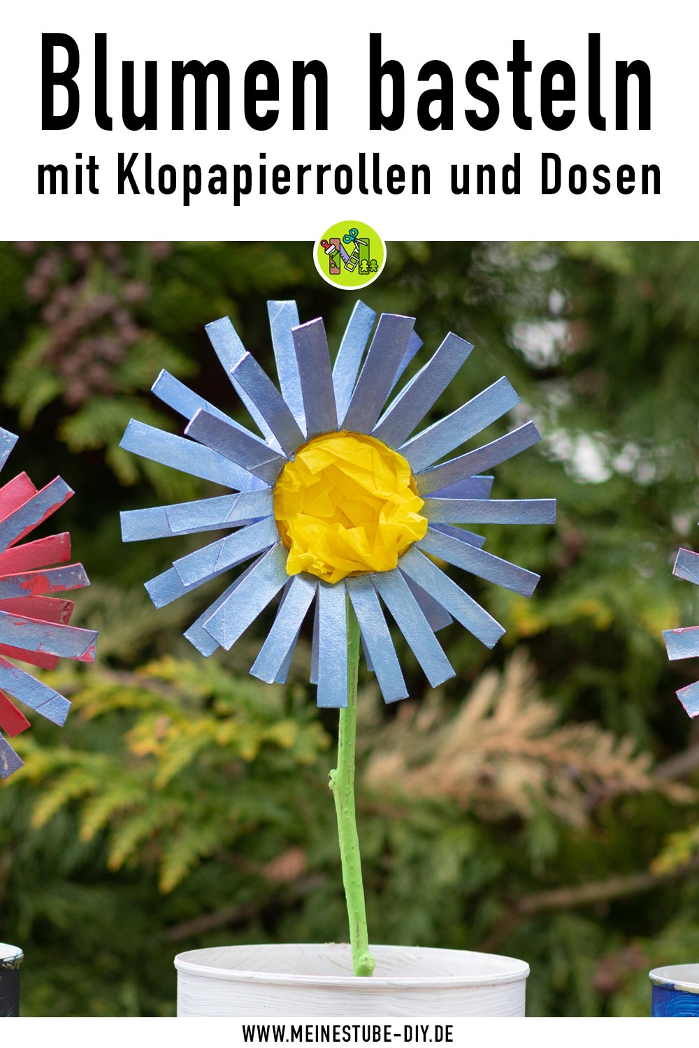 Blumen basteln Klopapierrollen, meinestube-diy